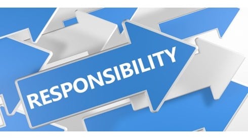 The Word Responsibility Written Across an Arrow Pointing Right Surrounded by Other Right-Pointing Arrows