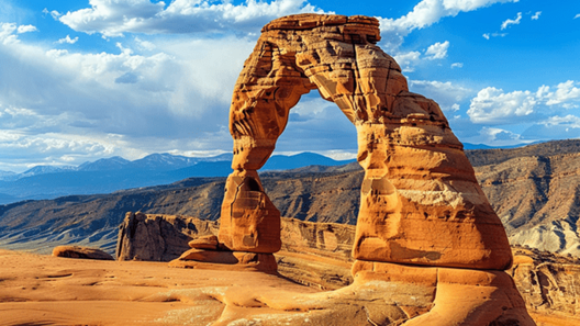 A natural stone arch located at Arches National Park