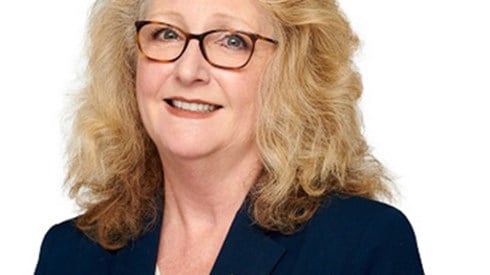 Kathleen Bibbings In Blue Business Suit