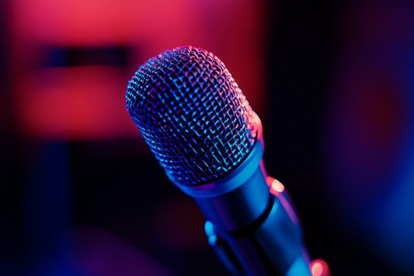 A close-up photo of a microphone.