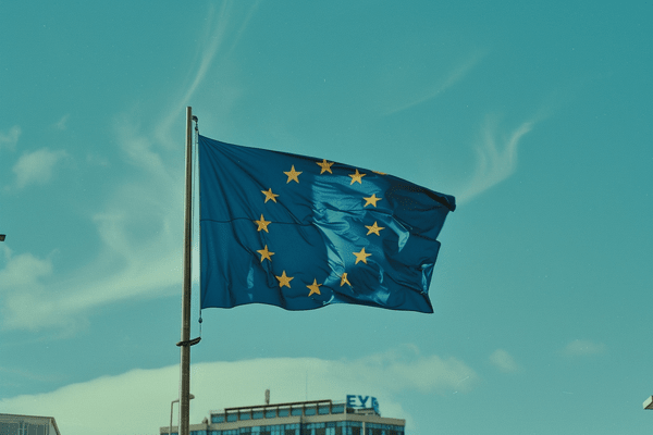 European Union flag on a flagpole