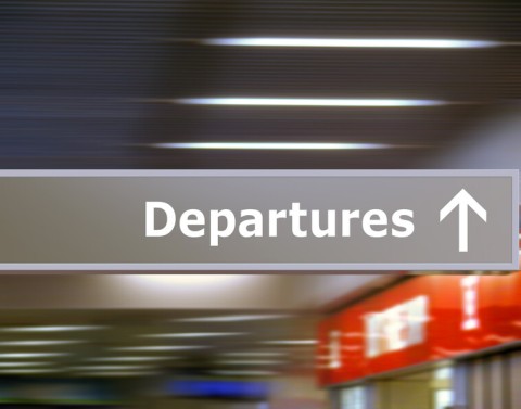 Departures sign