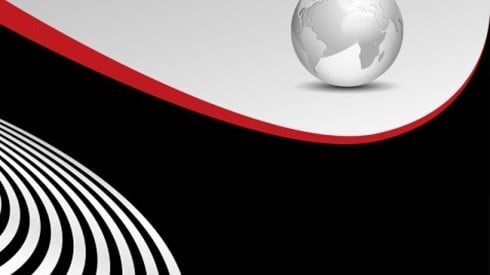 Globes against black and white background