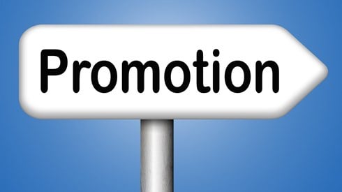 Arrow sign with Promotion written on it