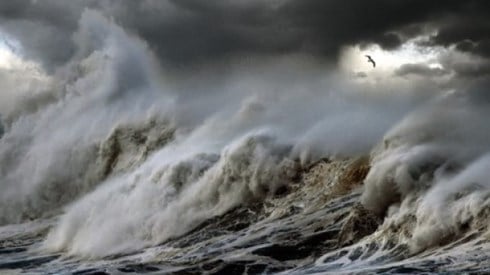 Waves Crashing In A Stormy Sea