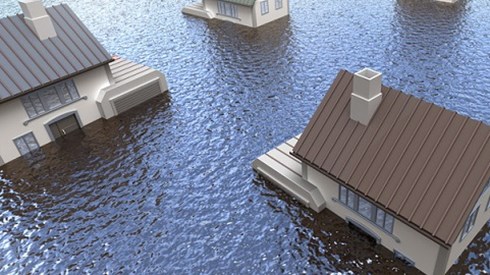 Flooded Houses Under Water